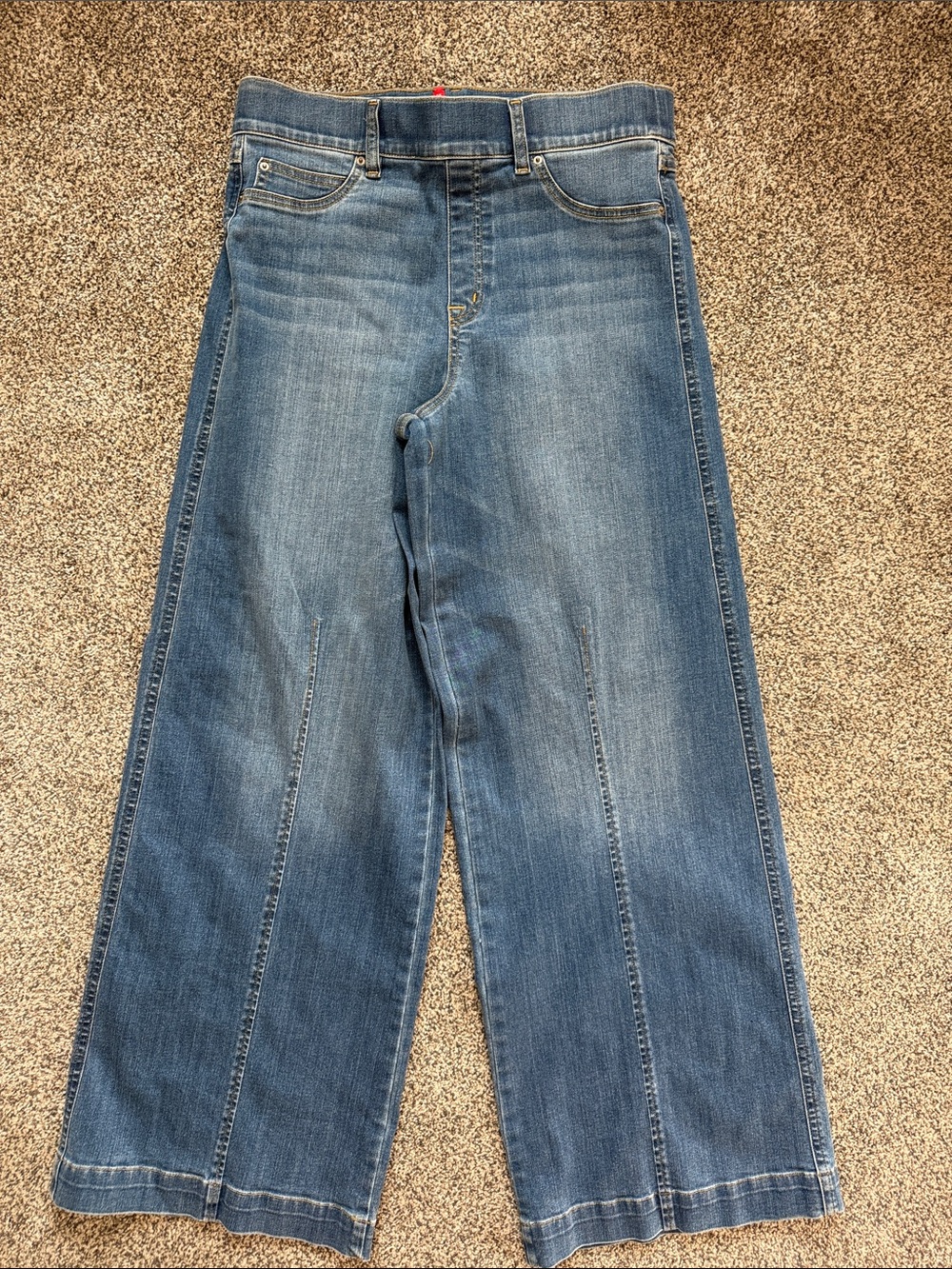 SPANX Wide-Leg Blue Denim Jeans